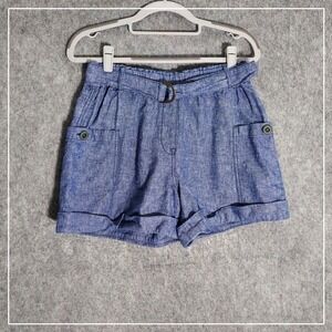 Hei Hei Shorts Xs Linen Chambray Belt Cuffed‎ High Rise Coastal Nautical Preppy